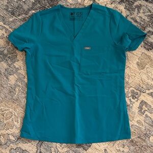 Figs Women's Catarina Scrub Top in Teal Aqua Green
